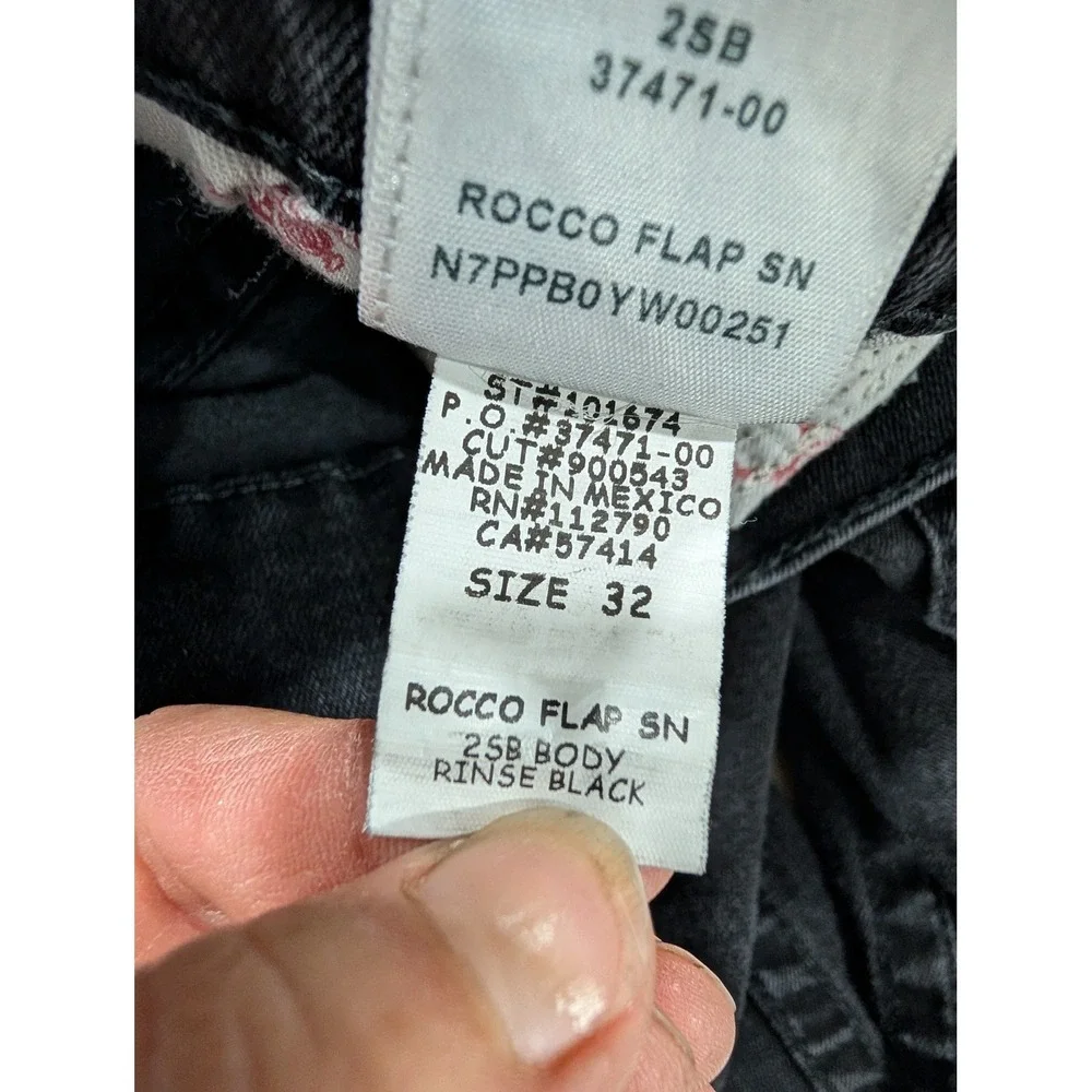 True Religion Mens Rocco Skinny Jeans Black Gray Wash Size 32 Denim Pants